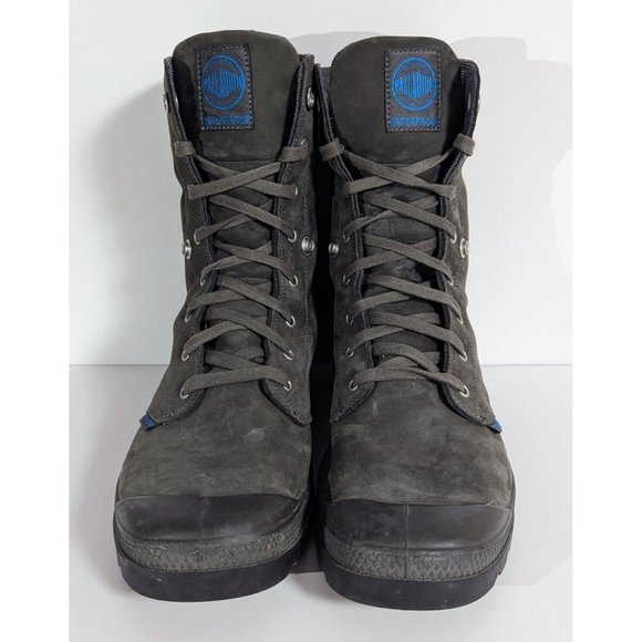 Palladium Suede Gray Lace Up Fold Down Men’s Size 14 Boots Waterproof Combat - Picture 3 of 9